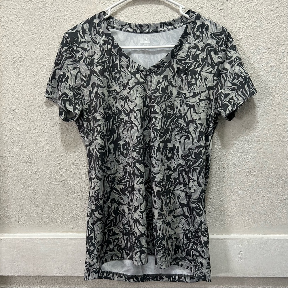 Under Armour Loose Fit Velocity Marble V-Neck Top